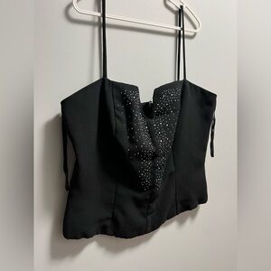 Vintage Elegant Black Women's Top